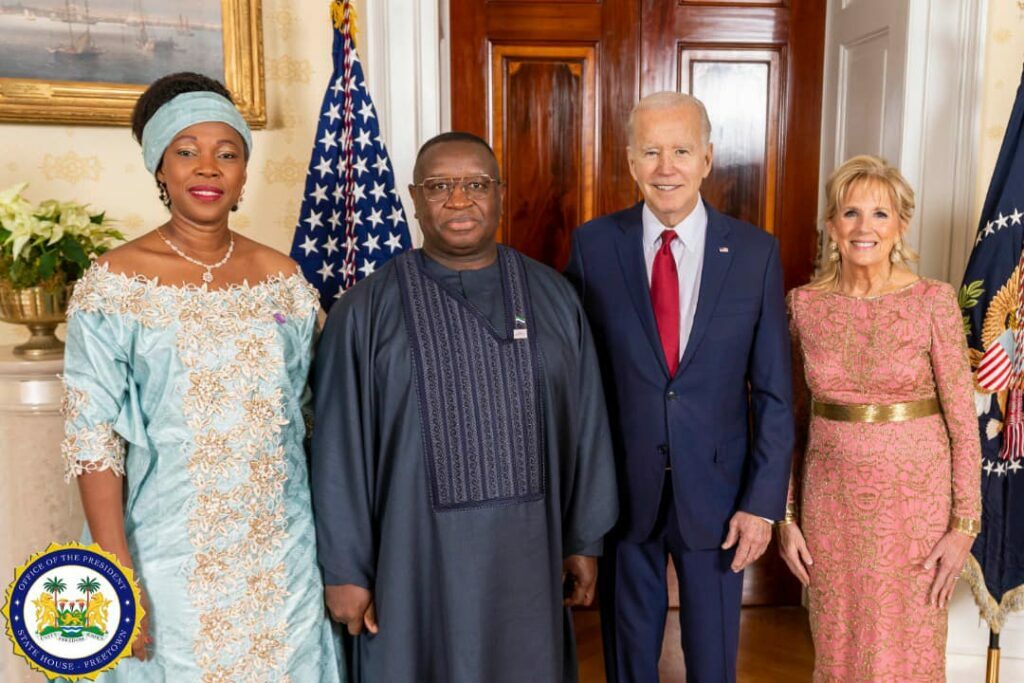 Sierra Leone and American Presidents with their wives. Photo Credit-State House Communications.