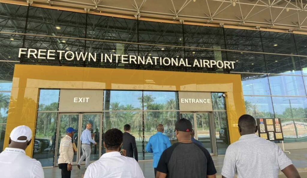 Entrance to the Freetown International Airport new terminal.